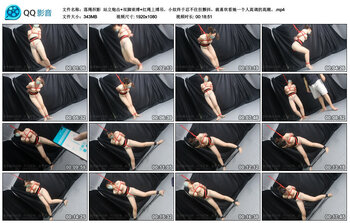 【落绳织影】站立炮击+双脚束缚+红绳上缚吊，小奴终于忍不住狂颤抖，就喜欢看她一个...